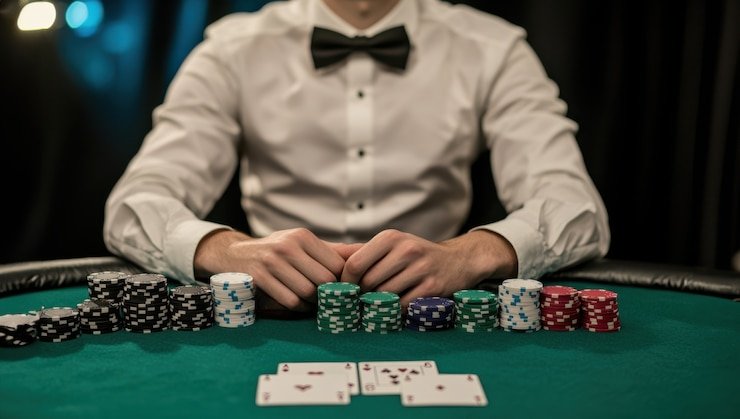 Meja dealer langsung blackjack di studio miramar